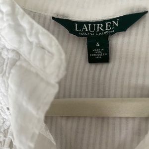Polo Ralph Lauren Women's Dress White Linen Belted